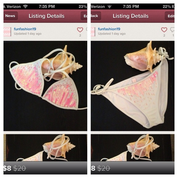 Bundle sale pink sequin vs string bikini