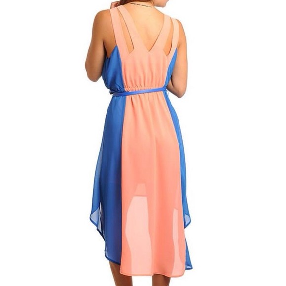 Salmon and Royal Dress - Picture 2 of 2