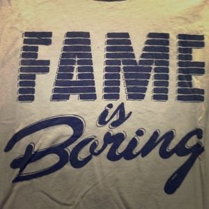 Fame is Boring baseball tee
