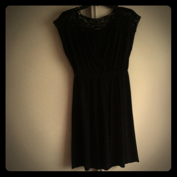 Black dress with lace shoulders