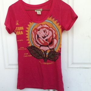 Lucky Brand pink graphic tee