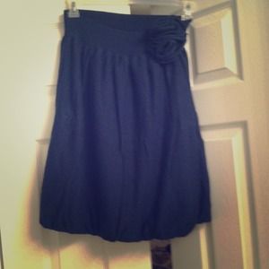 Forest green wool bubble skirt