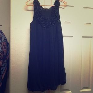 Black sheer bubble dress