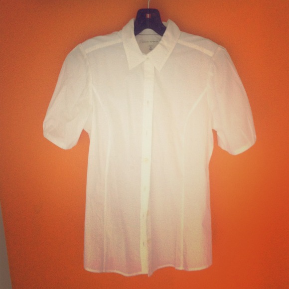 Banana Republic white fitted blouse