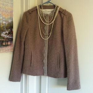 Mauve boulce blazer jacket with lace