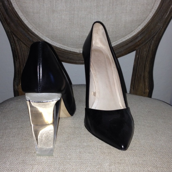 Zara acrylic block heeled shoes