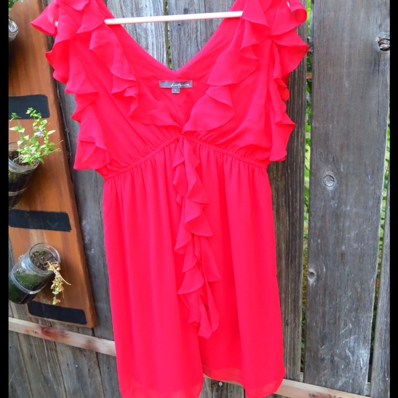 Forever21 red ruffled dress