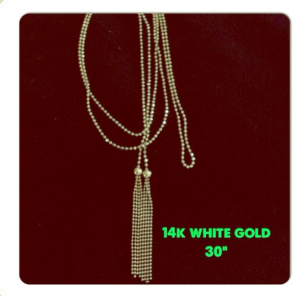 💢💢SOLD💢💢14K WG 30" chain- can be worn 2 ways