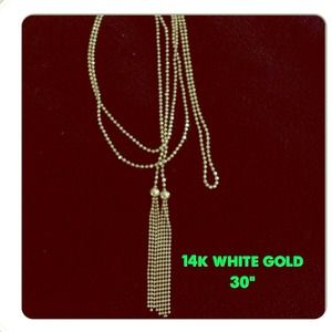 💢💢SOLD💢💢14K WG 30" chain- can be worn 2 ways