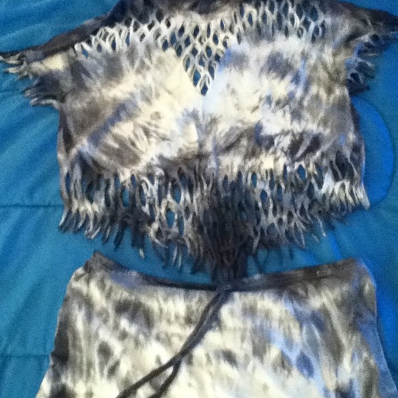 Plus size 2 piece beach cover up