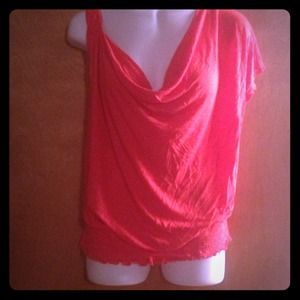 Orange cowl neck tee