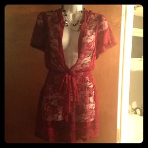 Burgundy Lace stretch top