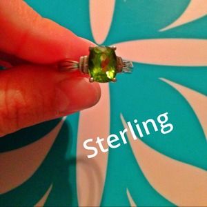 Sterling silver Peridot ring. Size 7.