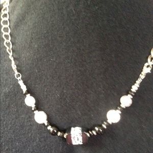 Black with White Necklace.