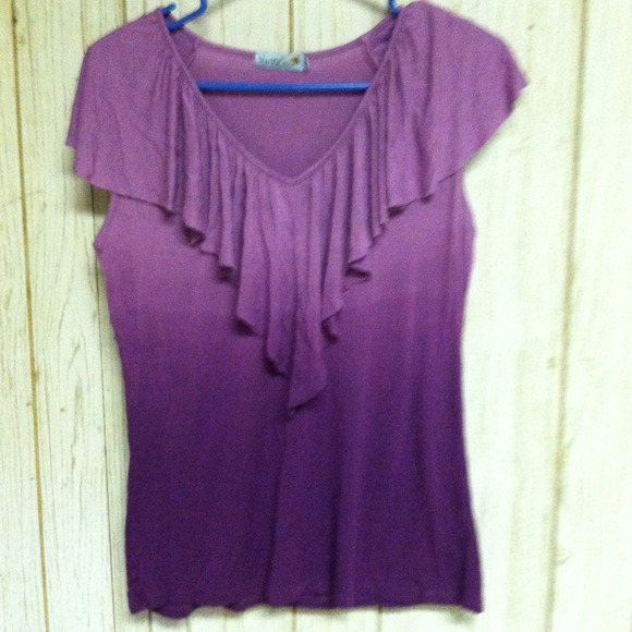 Very trendy ombré purple top.