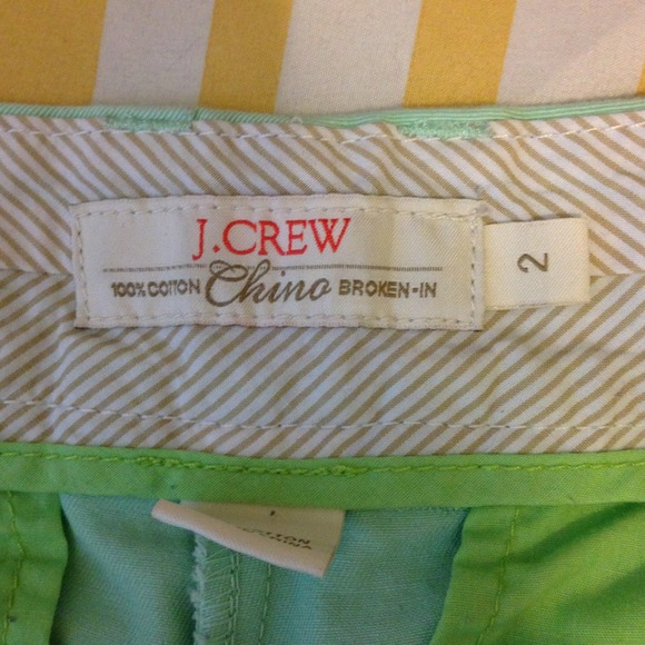 JCREW mint green chino shorts