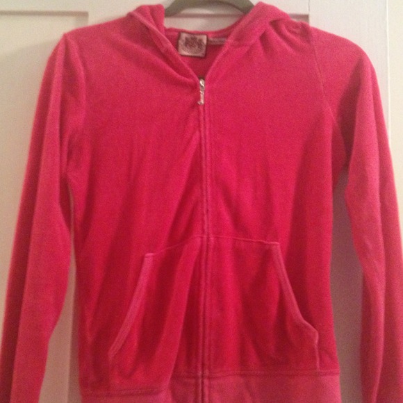 Juicy terry cloth zip front hoodie