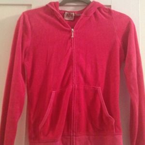 Juicy terry cloth zip front hoodie