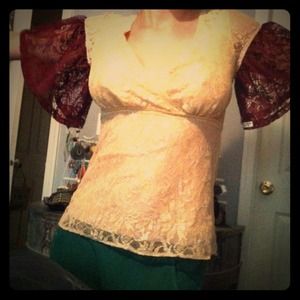 TAKE AN ADDITIONAL 50% OFF!! Vintage Gold lace top