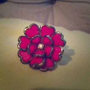 Pink / gold flower ring