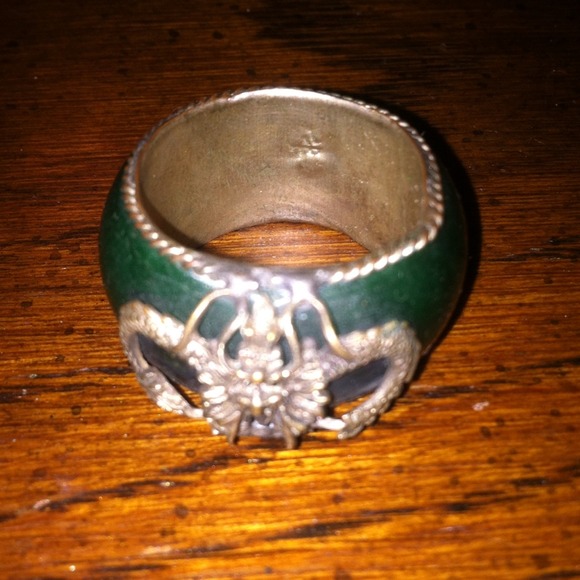 Jade/sterling ring