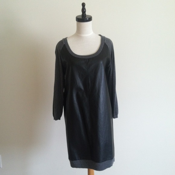 C & C California raglan sleeve faux leather/cotton