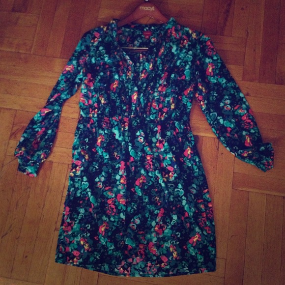 Silk-like colorful floral dress