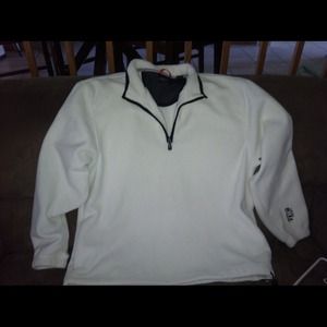 White fleece pull over