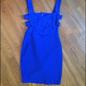 Blue cut out dress