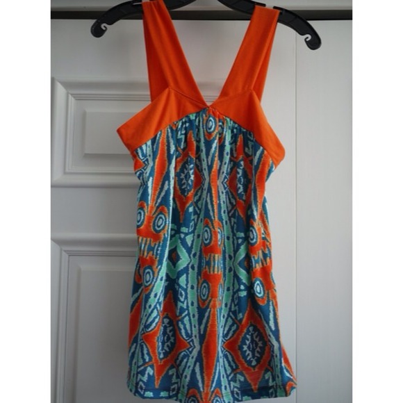 Orange and blue trial top - Picture 1 of 1