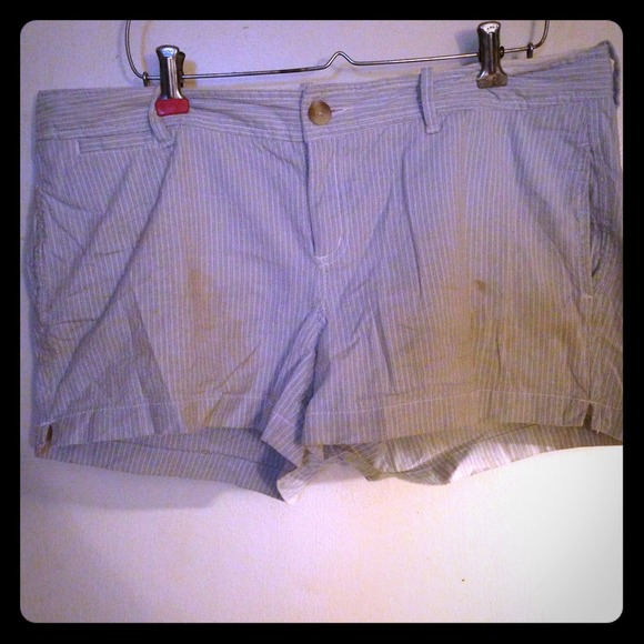 Blue and white striped old navy shorts