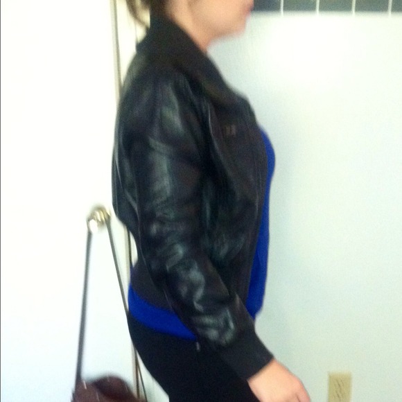 Black faux leather moto jacket - Picture 4 of 4