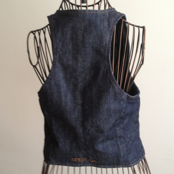❌SOLD❌Cool Guess denim tuxedo vest w/studs - Picture 4 of 4