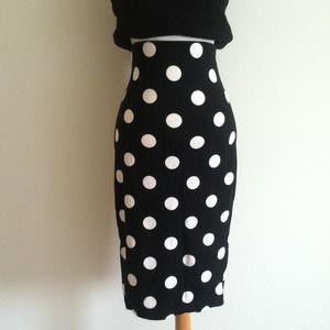 Polka dot cotton pull on pencil skirt from ASOS