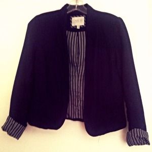 Sporty striped navy blazer