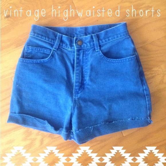 Electric Blue High Waisted Shorts, 00