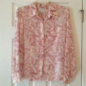 Rena Rowan Pink/Brown Dress Blouse
