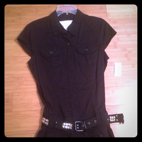 Dollhouse Black Romper with studded belt large