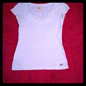 White Hollister v-neck