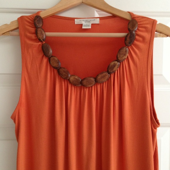 *SOLD* Gorgeous Wooden-Beaded Neckline Tank Top