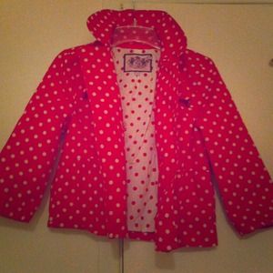 Juicy Couture Polka Dot Cropped Trench Coat; Red