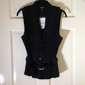 Bebe black ruffle top new