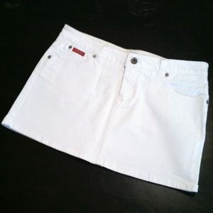 Guess White Denim Miniskirt