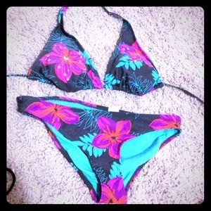 dark gray floral bikini from target