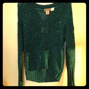Mudd loose knot teal sweater