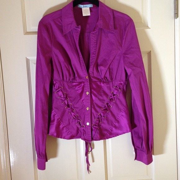 Guess Marciano purple corset shirt