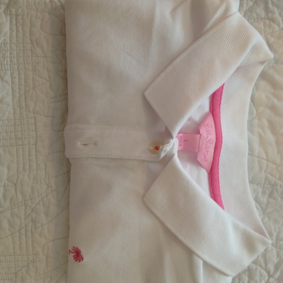 Three Women's Lilly Polos in white and pink