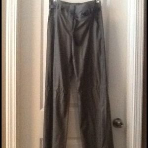 H&M Gray pinstripe slacks with black belt.