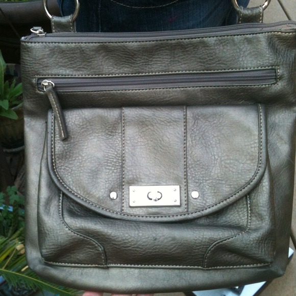 Dark bronze x-body handbag - Picture 2 of 4