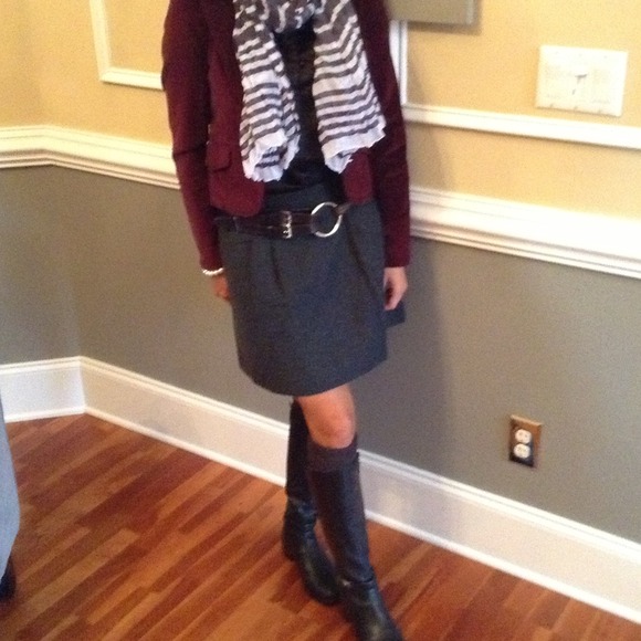 Grey Wool Skirt - Picture 1 of 4